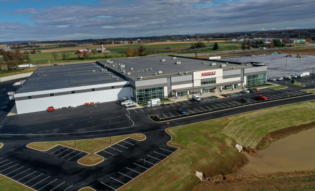 aerial view of new Messick's farm equipment property, excavated by CH+N